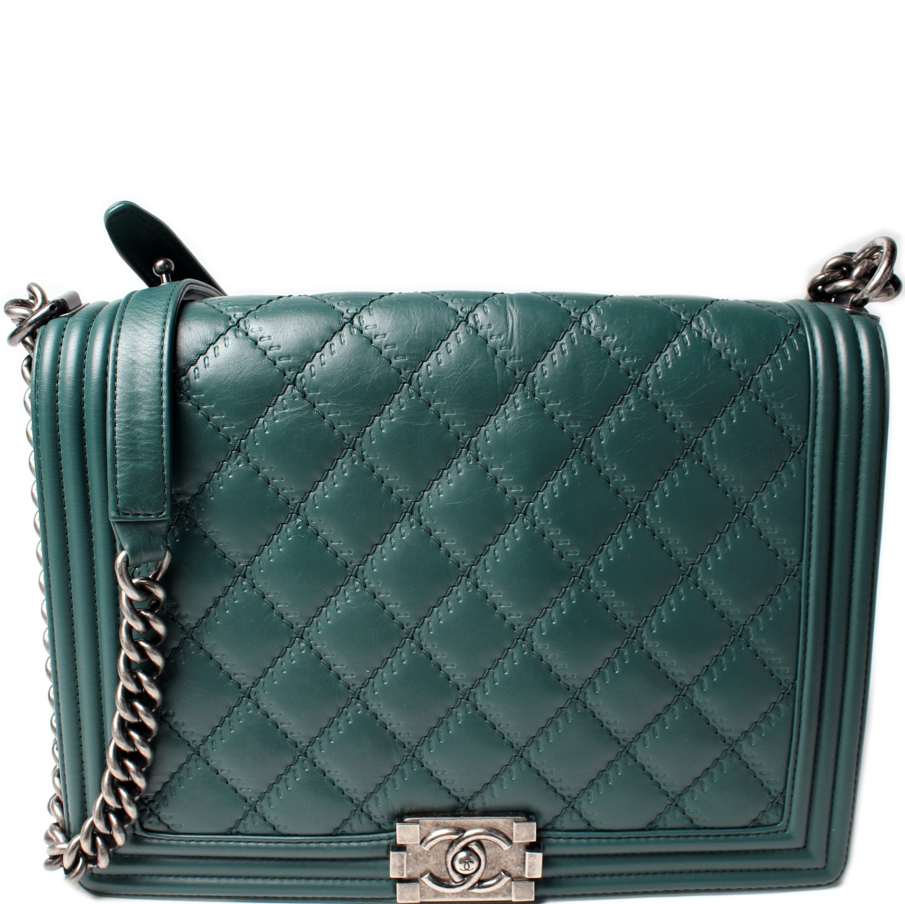 Chanel Boy Flap Calfkin Embellished Stitch 18M Handbag