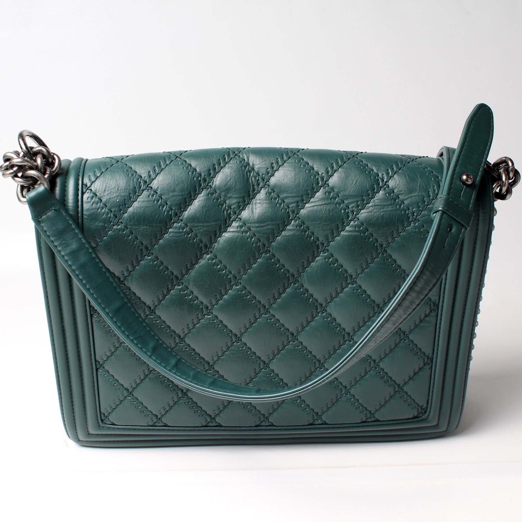 Chanel Boy Flap Calfkin Embellished Stitch 18M Handbag