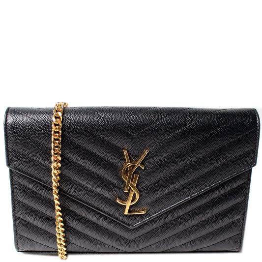 YSL Saint Laurent Grain De Wallet Bag Chain Travel Bag Chain Wallet 7