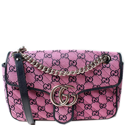 Gucci Marmont Quilted Canvas Small Flap Shoulder Bag