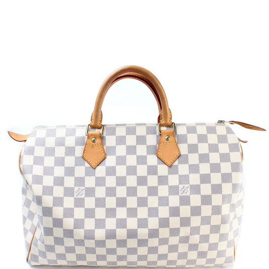 Louis Vuitton Speedy 35 Azur Damier Handbag Azur 2
