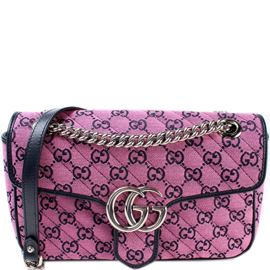 Gucci GG Marmont Quilted Canvas Small Flap Shoulder Bag