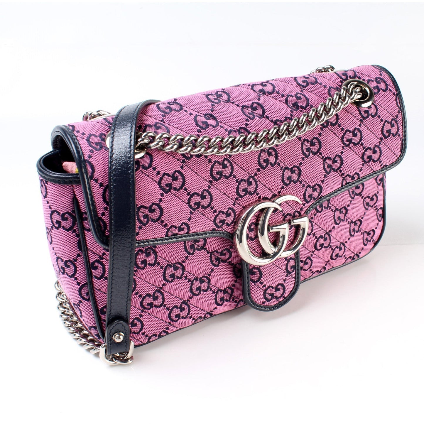 Gucci GG Marmont Quilted Canvas Small Flap Shoulder Bag