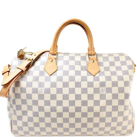 Louis Vuitton Speedy 35 Bandouliere Azur Damier Handbag