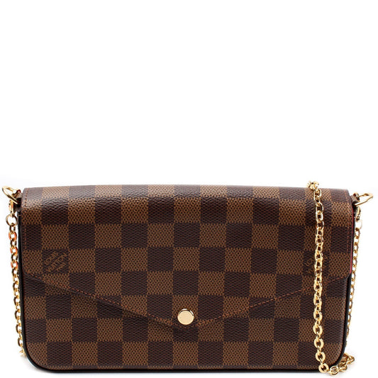 Louis Vuitton Pochette Felicie Ebene Damier Clutch Bag Damier Ebene