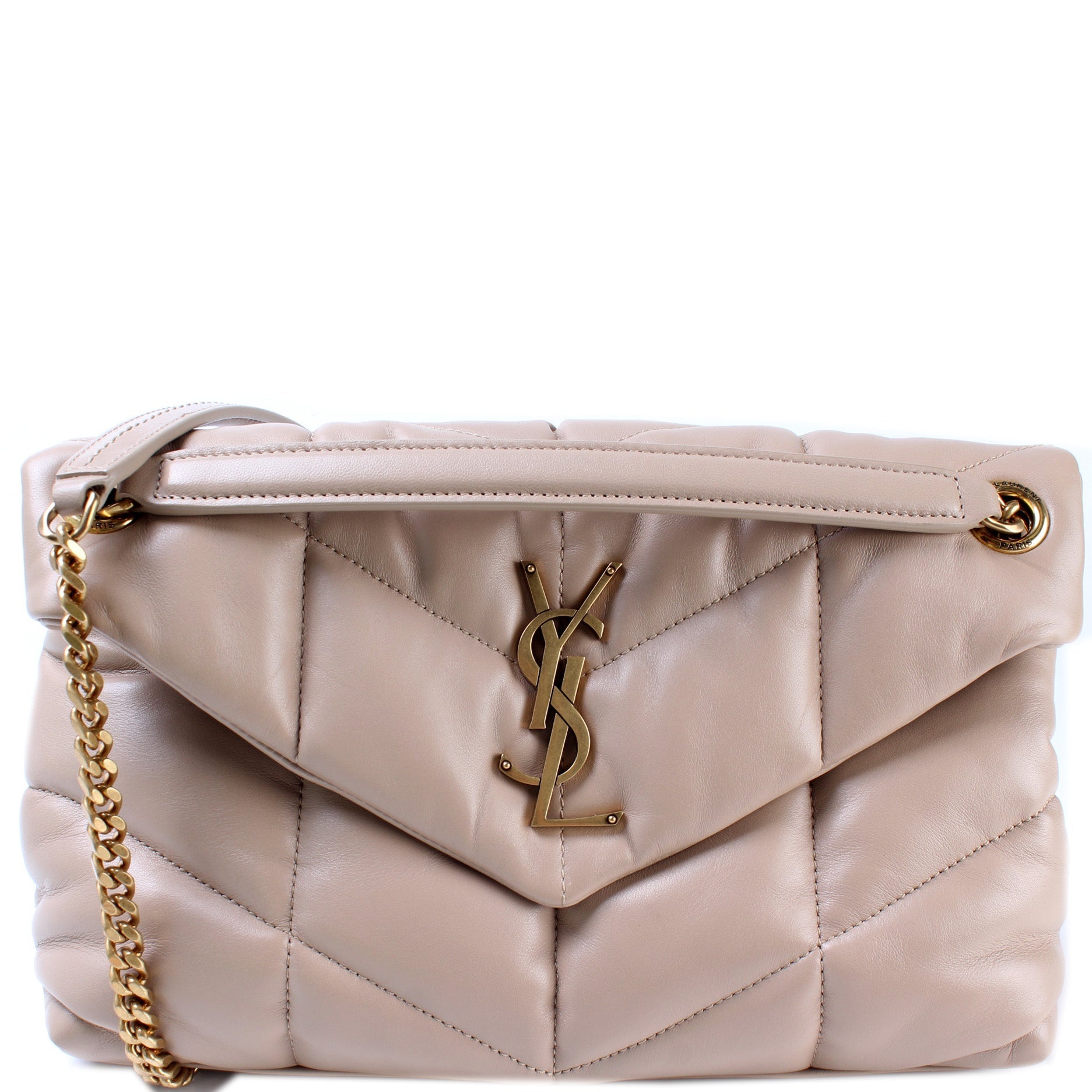 YSL Saint Laurent Puffer Bag Lambskin Quilted Small Travel Bag Quilted Small Lambskin