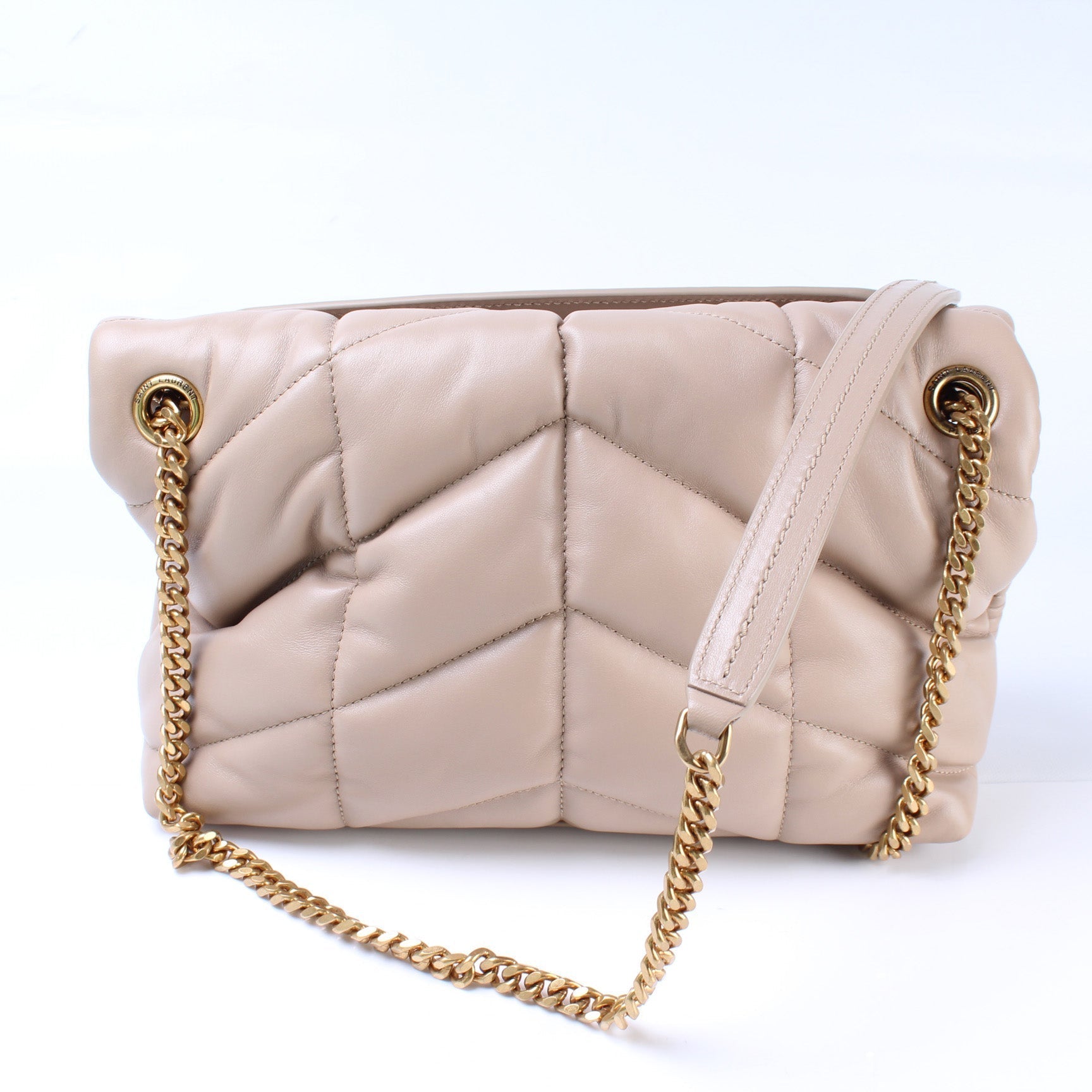 YSL Saint Laurent Puffer Bag Lambskin Quilted Small Travel Bag Quilted Small Lambskin