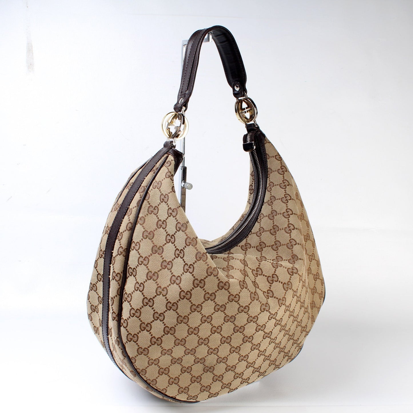 Gucci GG Twins Canvas Large Shoulder Bag Hobo Large