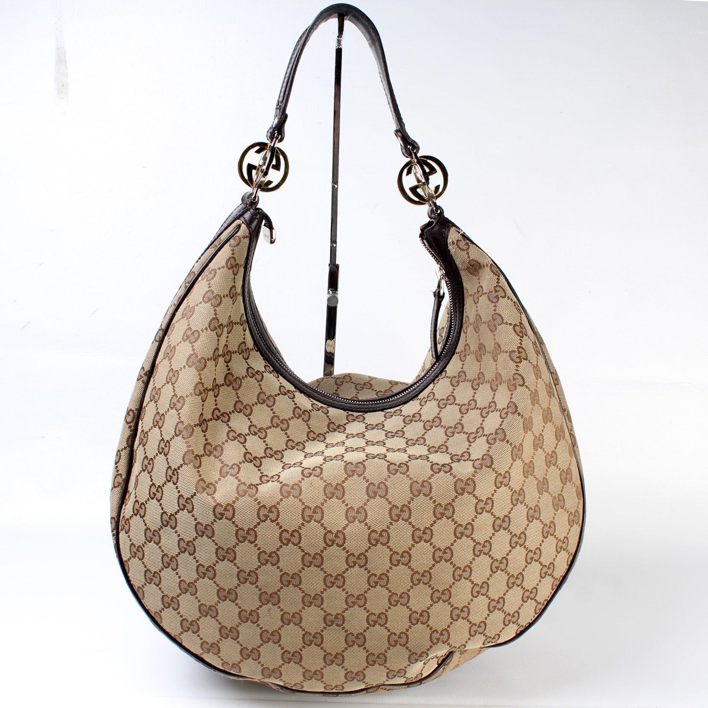 Gucci GG Twins Canvas Large Shoulder Bag Hobo Large
