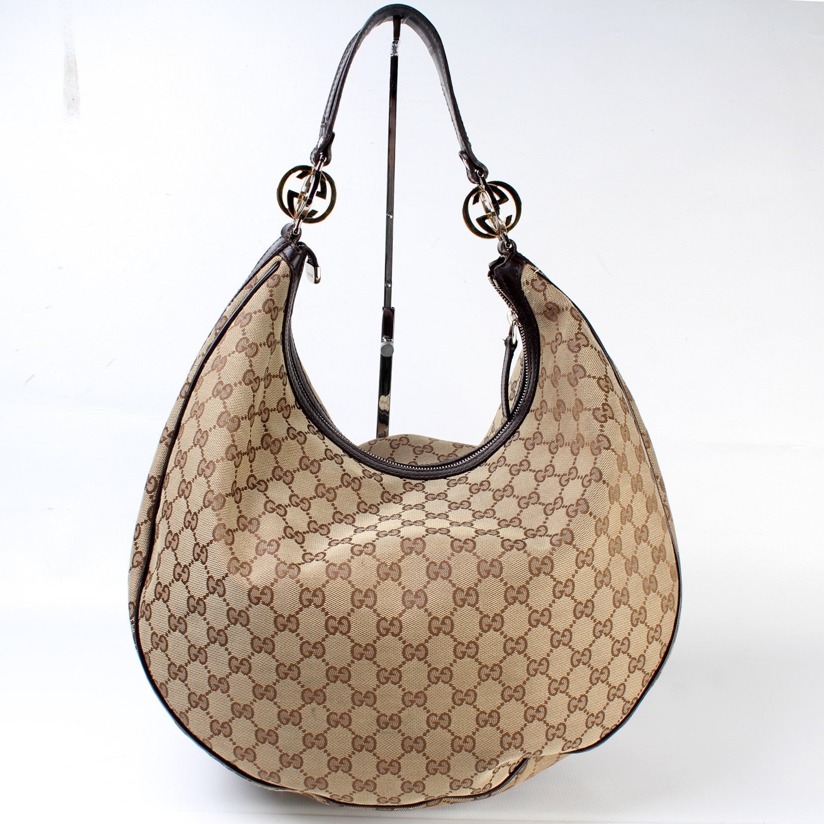 Gucci GG Twins Canvas Large Shoulder Bag Hobo Large