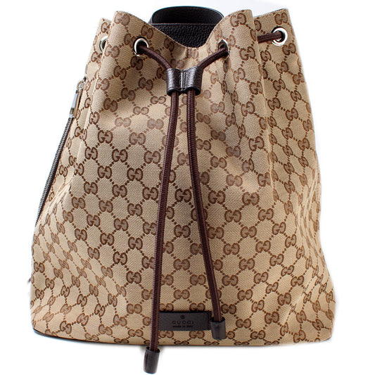 Gucci GG Drawstring Backpack Canvas Jewelry Backpack 4