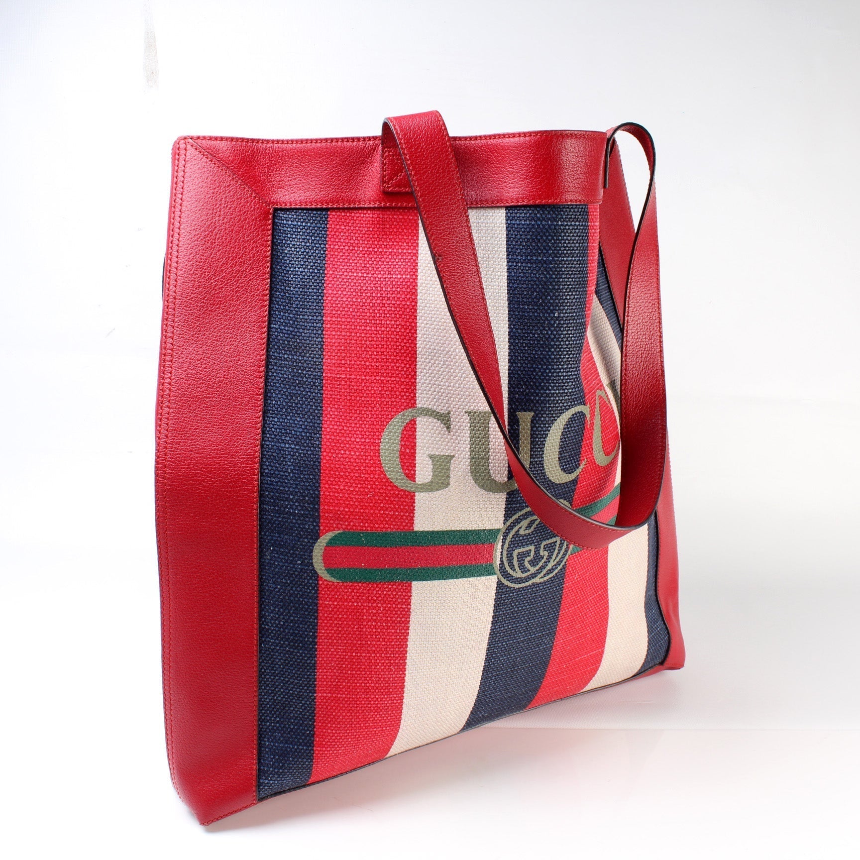 Gucci Sherry Line Striped Tote Bag