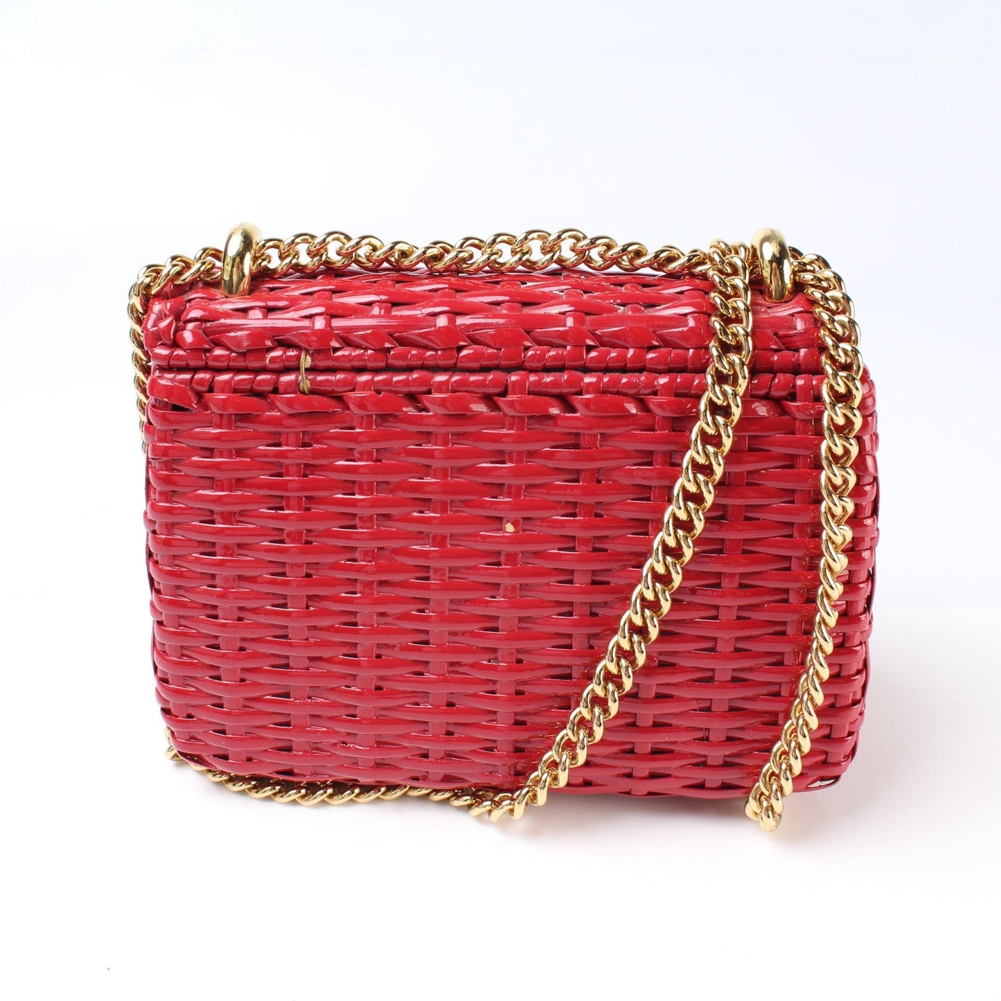 Gucci Linea Cestino Glazed Wicker Small Shoulder Bag