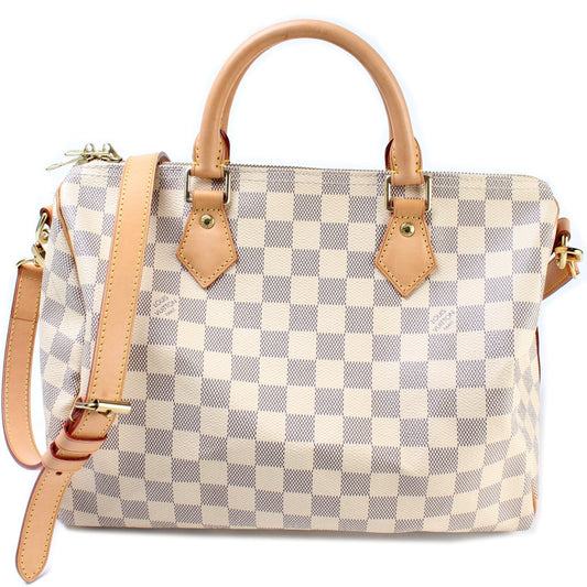Louis Vuitton Speedy 30 Azur Bandouliere Damier Handbag
