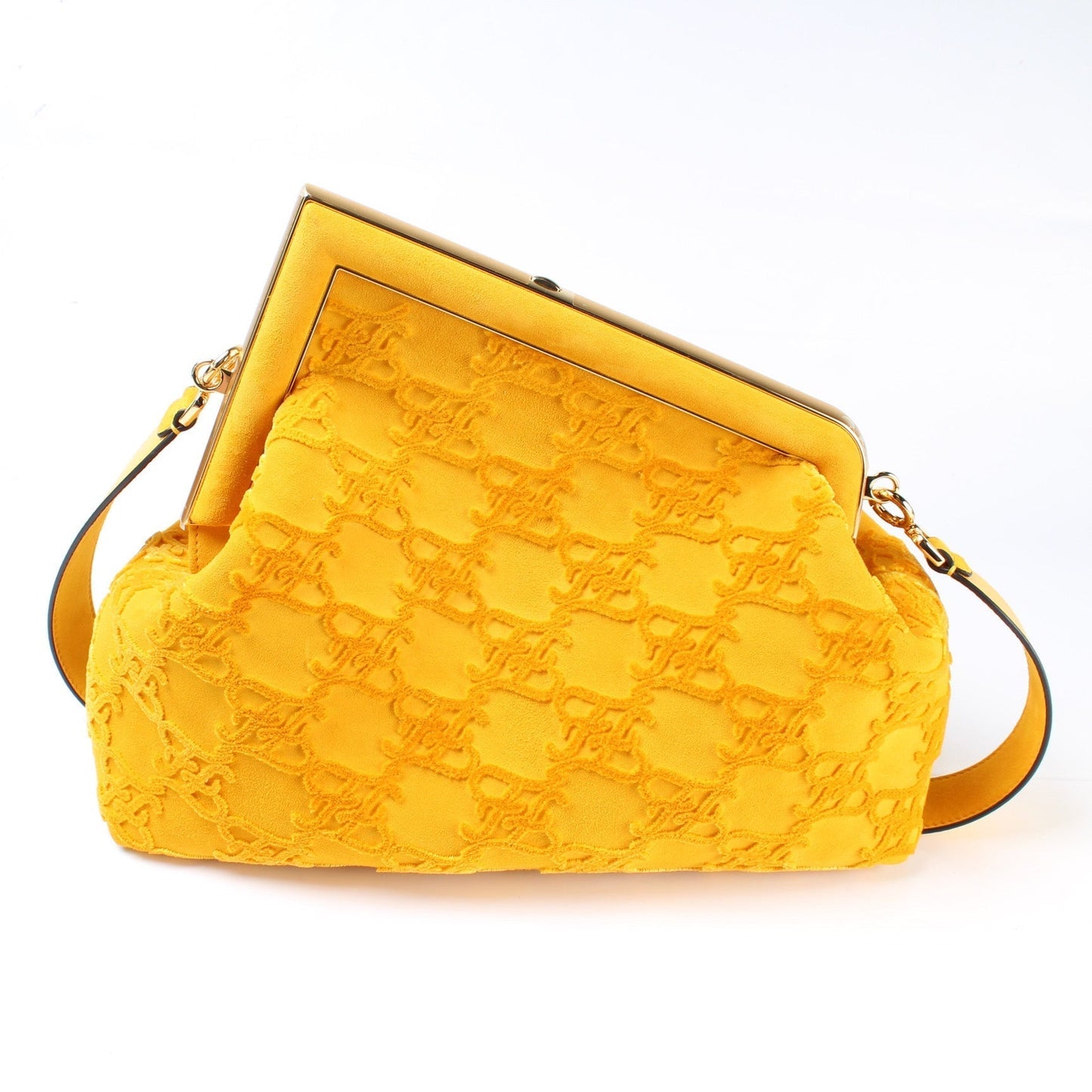 Fendi First Ff Karligraphy Bag Suede Medium Travel Bag