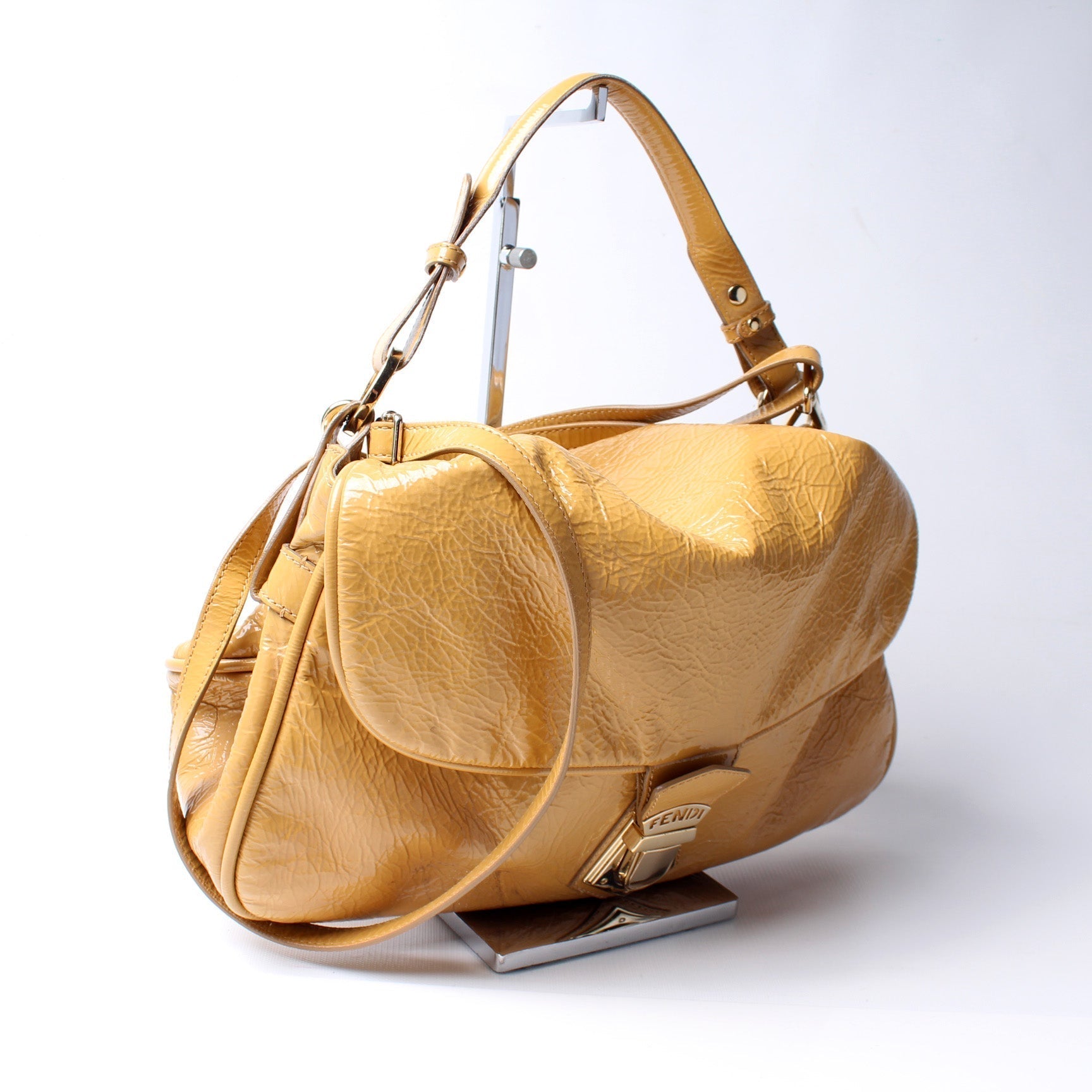Fendi 8Br607 Pushlock Bag Patent Travel Bag