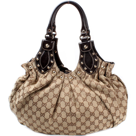 Gucci GG Studded Pelam Canvas Medium Travel Bag