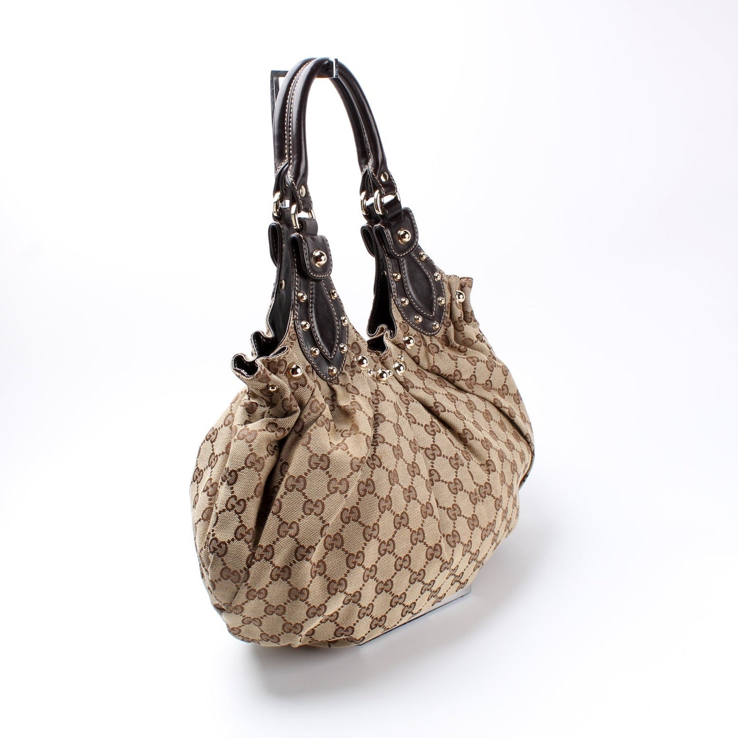 Gucci GG Studded Pelam Canvas Medium Travel Bag