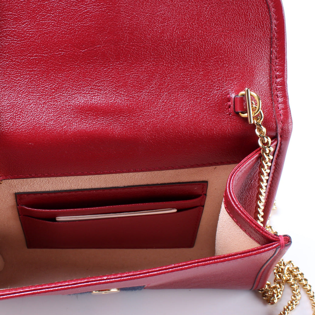 Gucci Rajah Web Bag Leather Mini Travel Bag