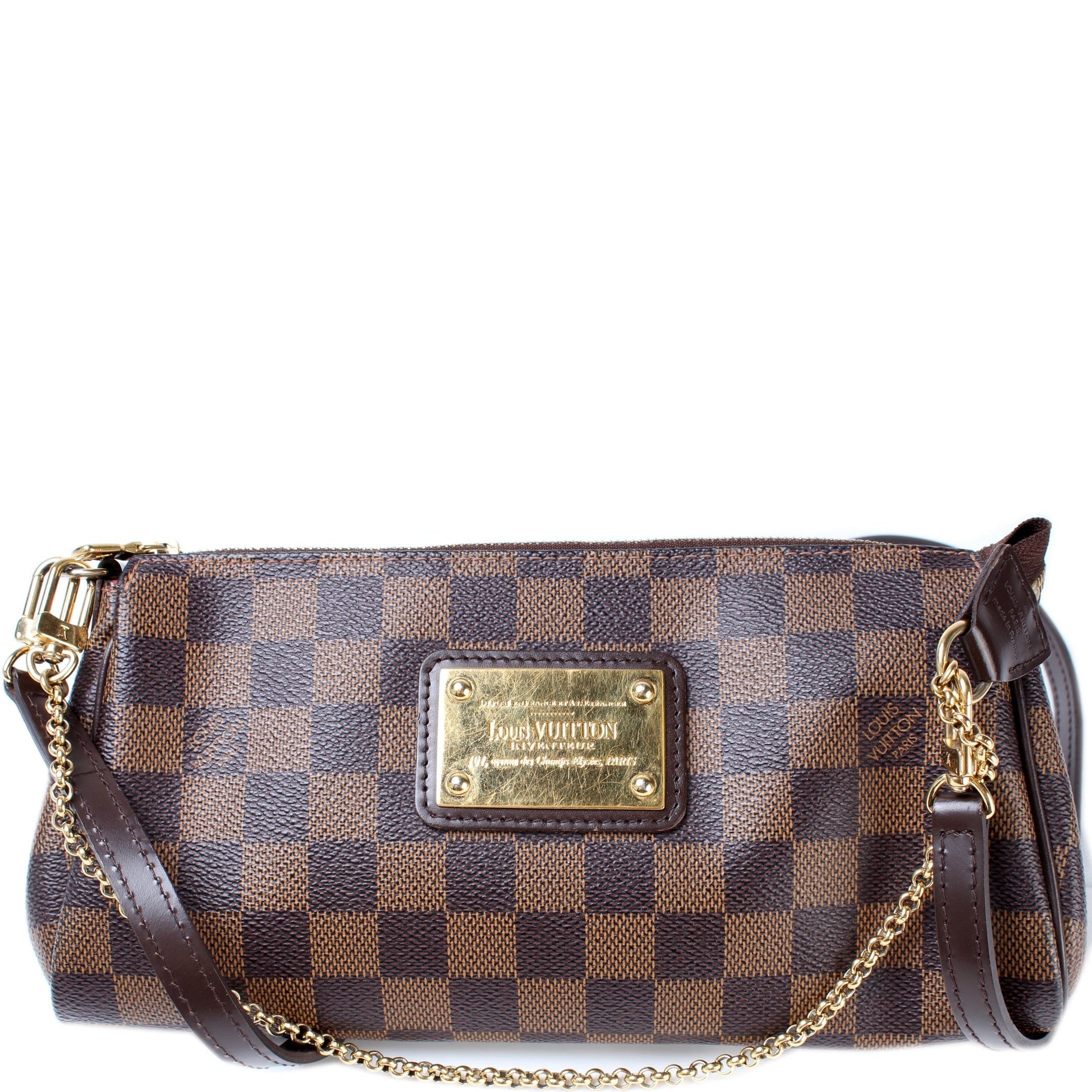 Louis Vuitton Eva Ebene Damier Clutch Bag Ebene 30