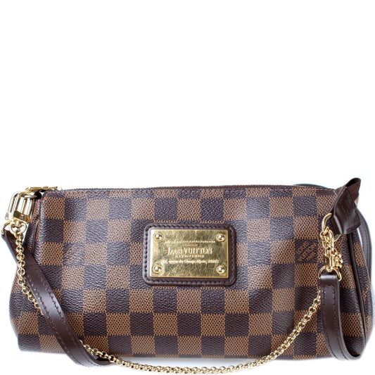 Louis Vuitton Eva Ebene Damier Clutch Bag Ebene 30