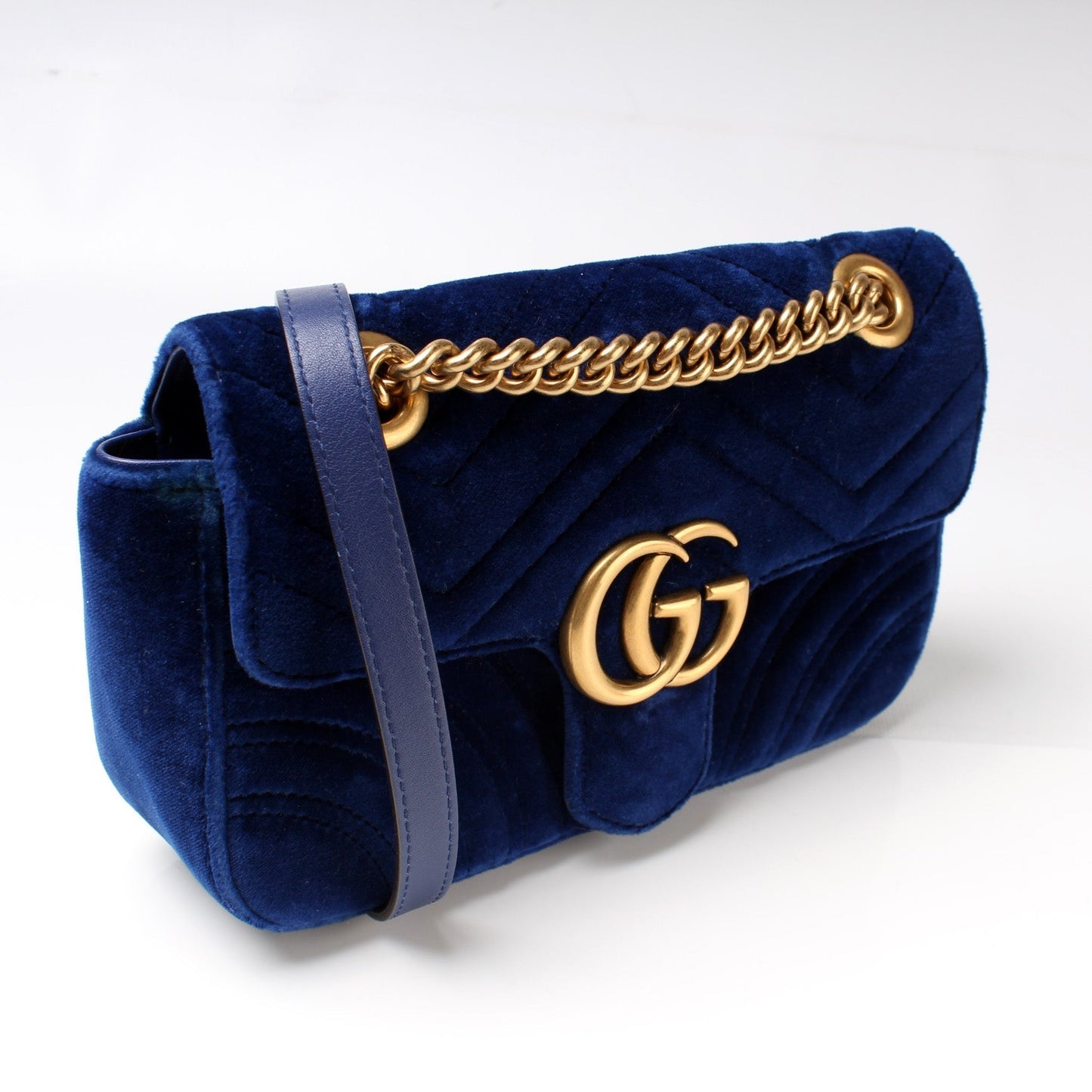 Gucci Marmont Velvet Mini Flap Shoulder Bag