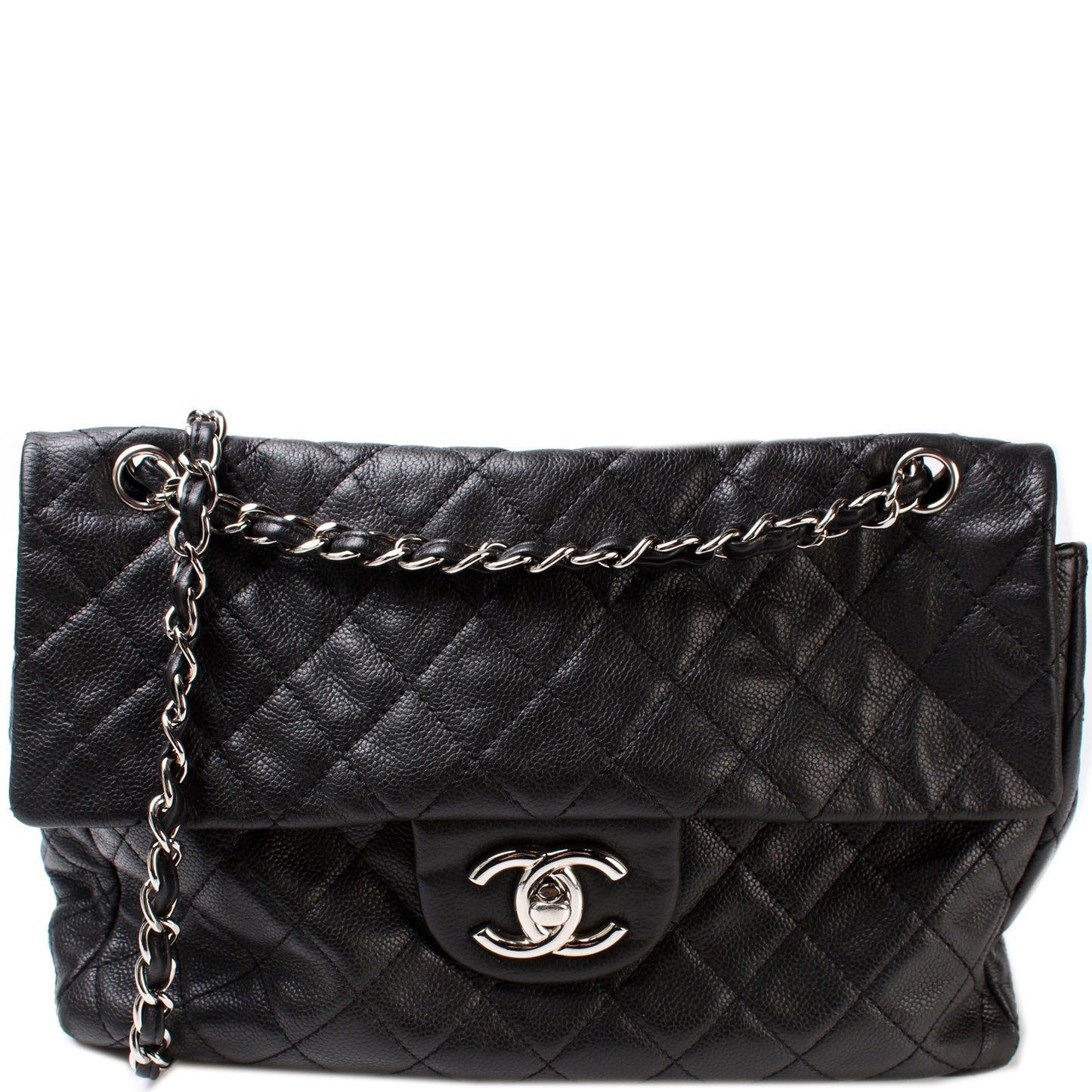 Chanel Washed Caviar Jumbo Single Flap 12M Handbag