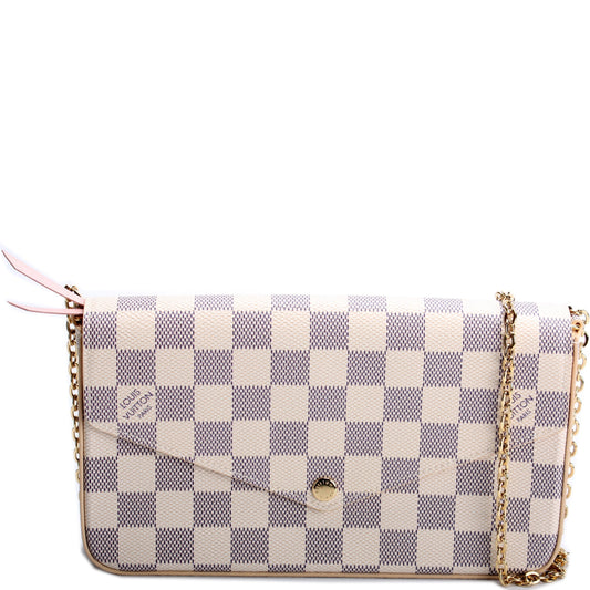 Louis Vuitton Pochette Felicie Azur Damier Clutch Bag Azur 4