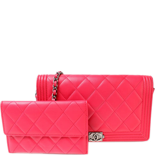 Chanel Boy On Short Lambskin Clutch Bag