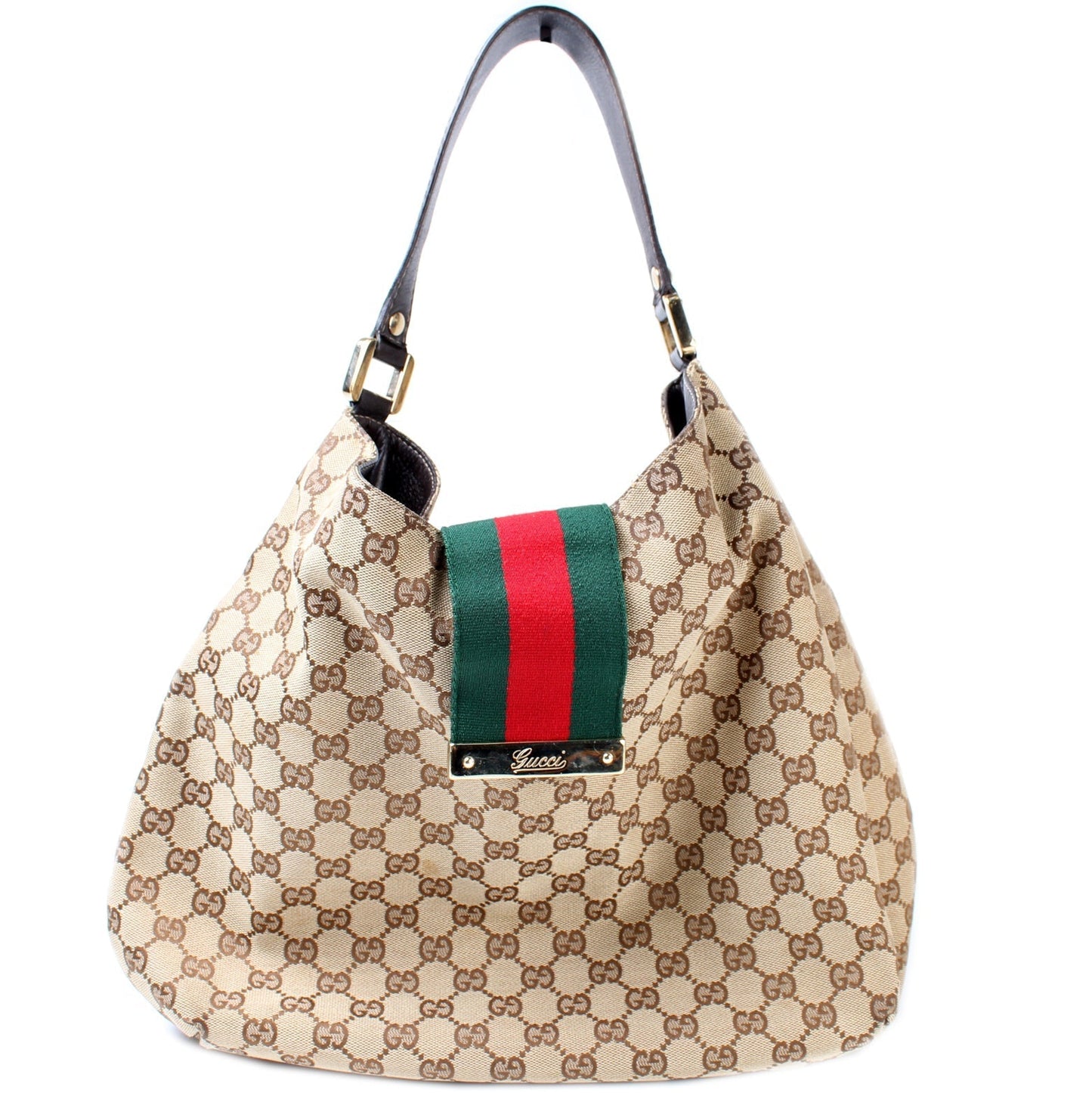 Gucci GG Web Canvas Shoulder Bag