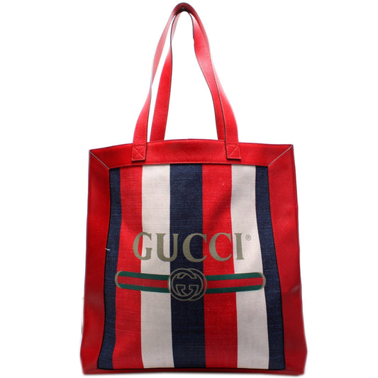 Gucci Striped Logo Tote Bag