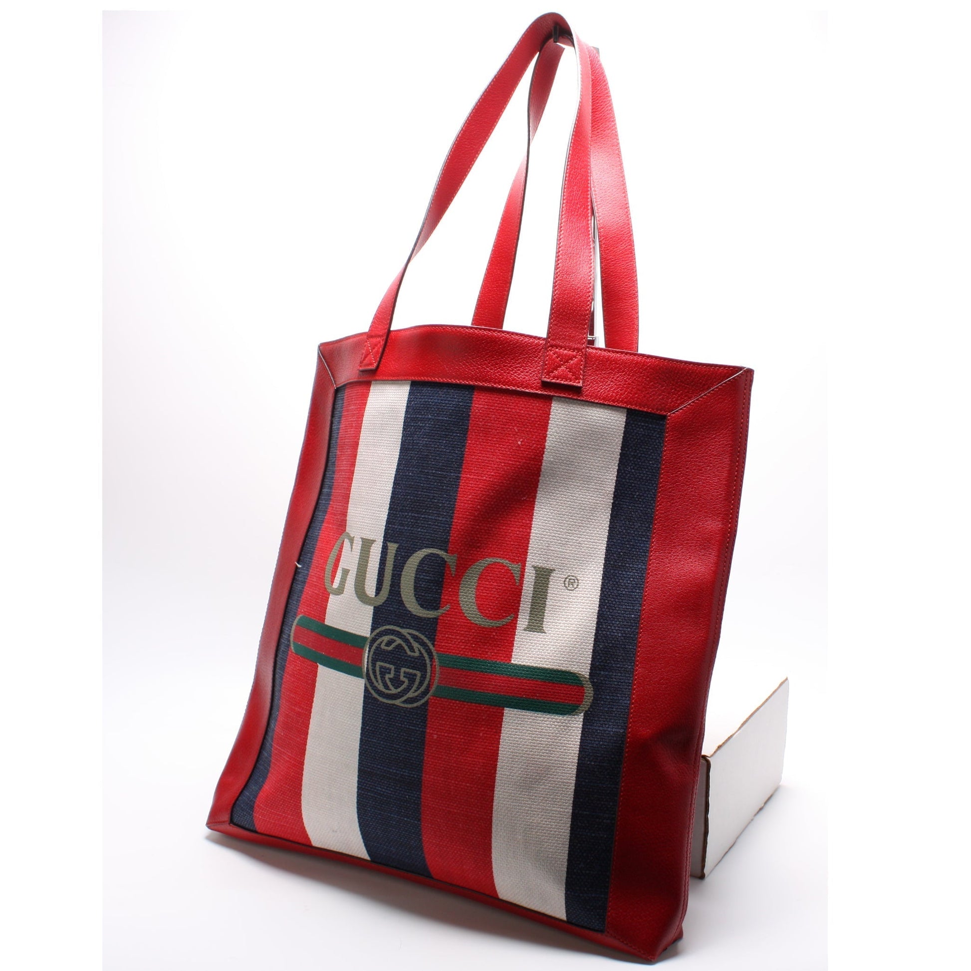 Gucci Striped Logo Tote Bag