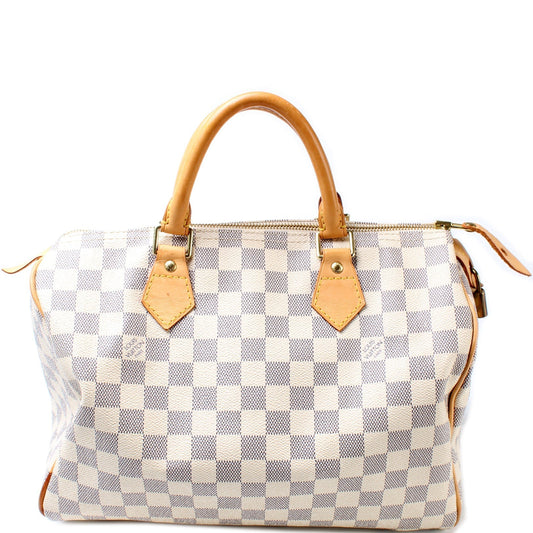 Louis Vuitton Speedy 30 Azur Damier Handbag Azur 33