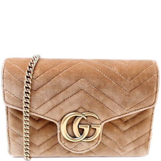 Gucci Marmont Velvet Chain Wallet Case