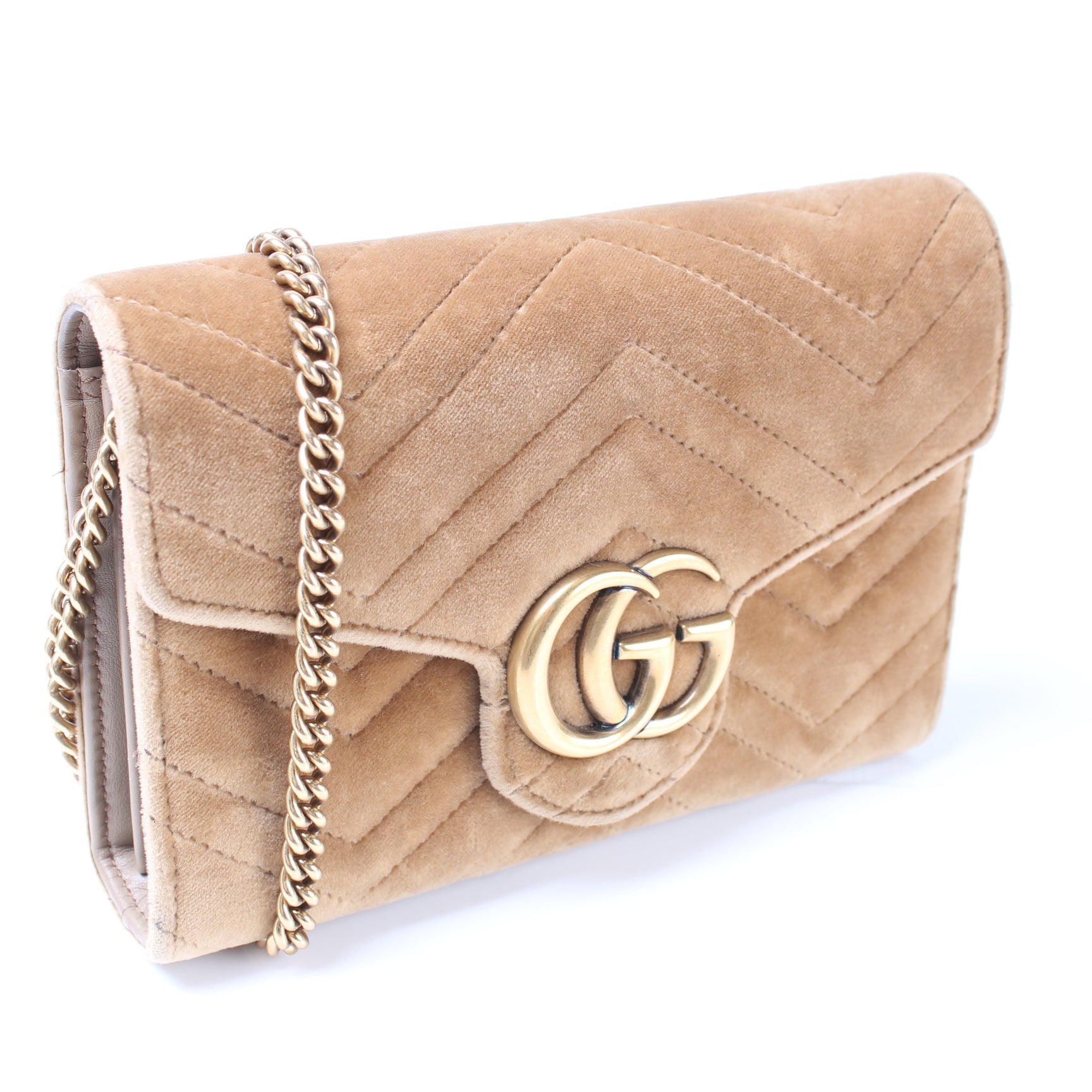 Gucci Marmont Velvet Chain Wallet Case