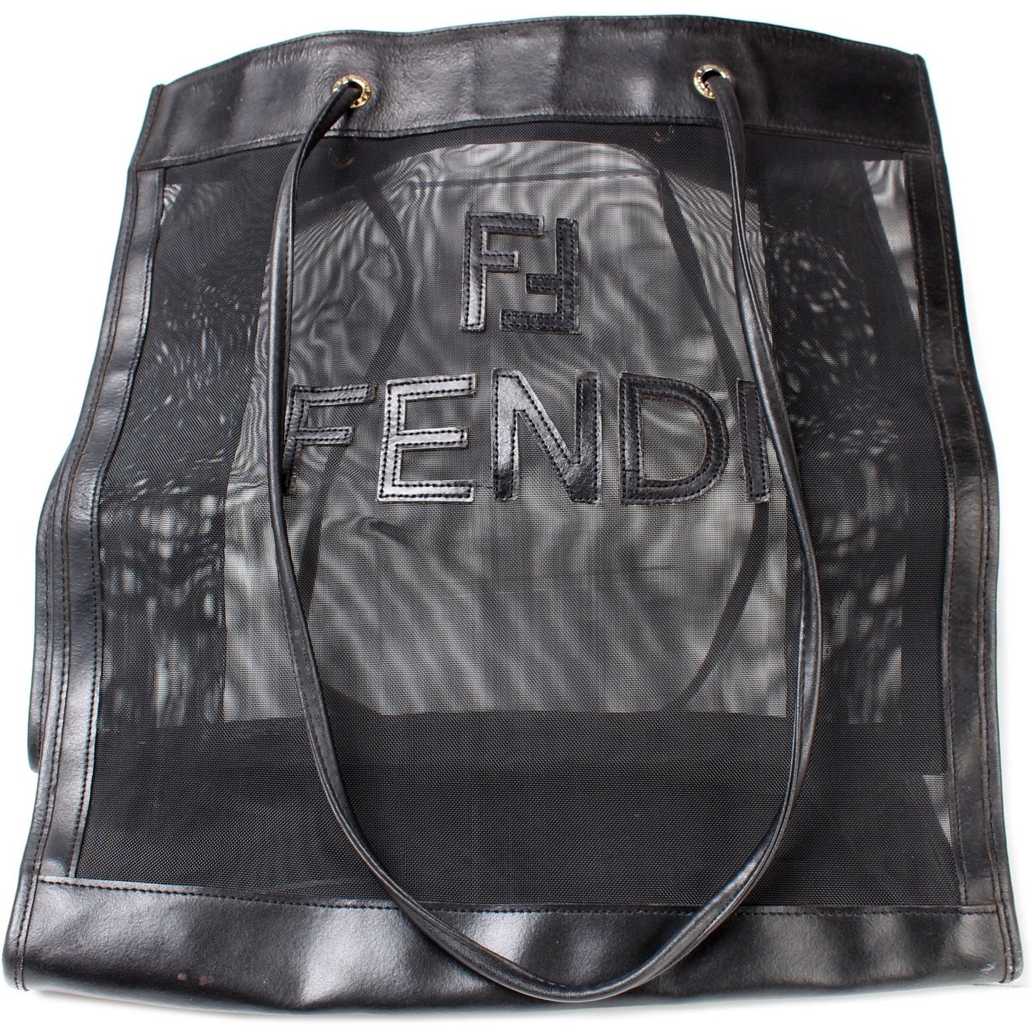 Fendi Mesh Ff Shopping Tote Bag Logo