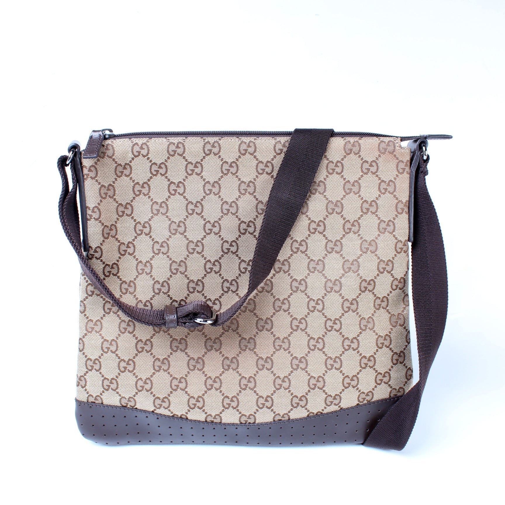 Gucci GG Flat Messenger Canvas Medium Shoes