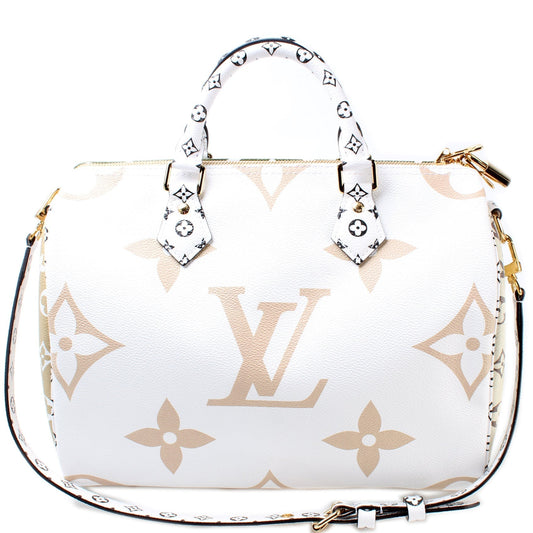 Louis Vuitton Speedy 30 Bandouliere Giant Khaki Monogram Handbag