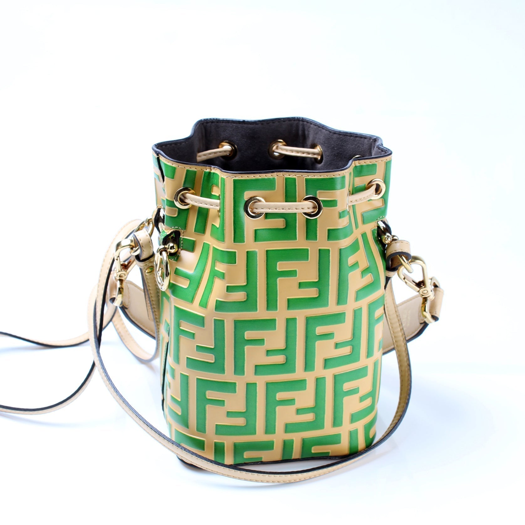 Fendi 8Bs010 Mon Tresor Ff Bag Leather Mini Bucket Bucket Bag