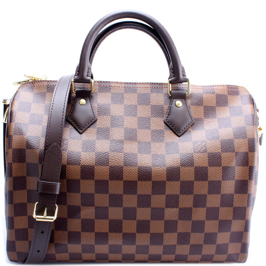 Louis Vuitton Speedy 30 Bandouliere Ebene Damier Handbag Ebene 15