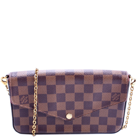 Louis Vuitton Pochette Felicie Ebene Damier Clutch Bag Ebene 2