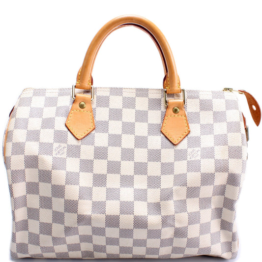 Louis Vuitton Speedy 30 Azur Damier Handbag Azur 36