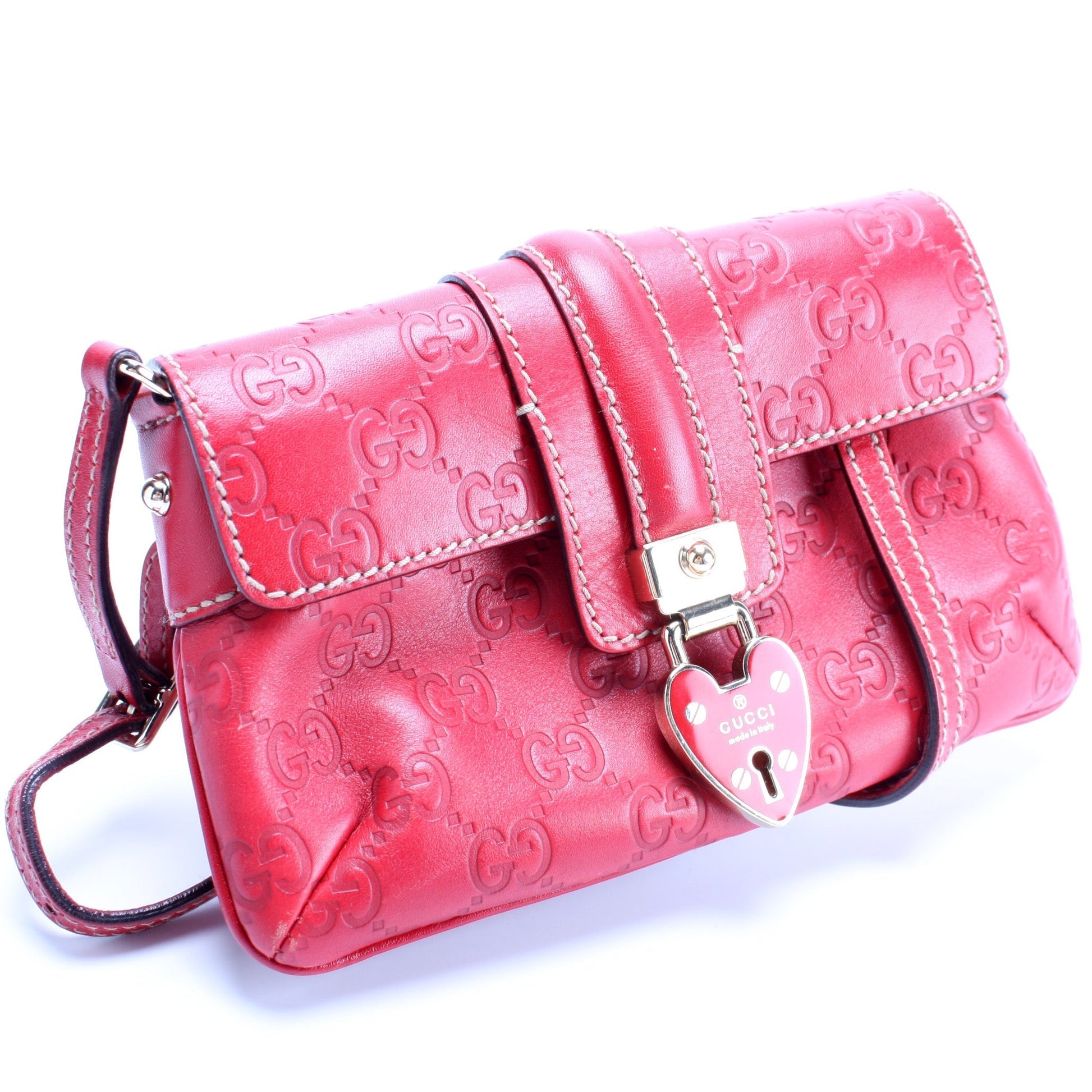 Gucci GG Heart Lock Leather Mini Bag