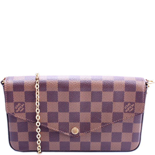 Louis Vuitton Pochette Felicie Ebene Damier Clutch Bag Ebene 9