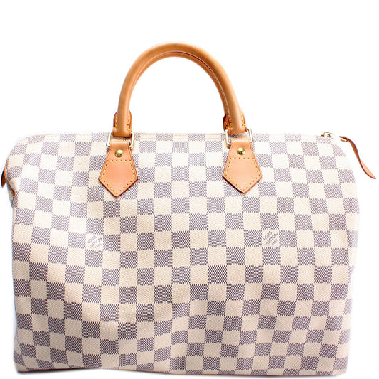 Louis Vuitton Speedy 35 Azur Damier Handbag Azur 4