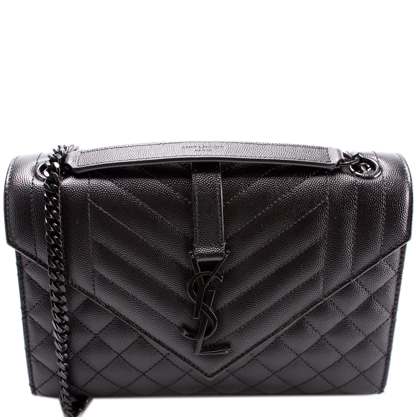 YSL Saint Laurent Saint Laurent Envelope Chevron Bag Chain Travel Bag