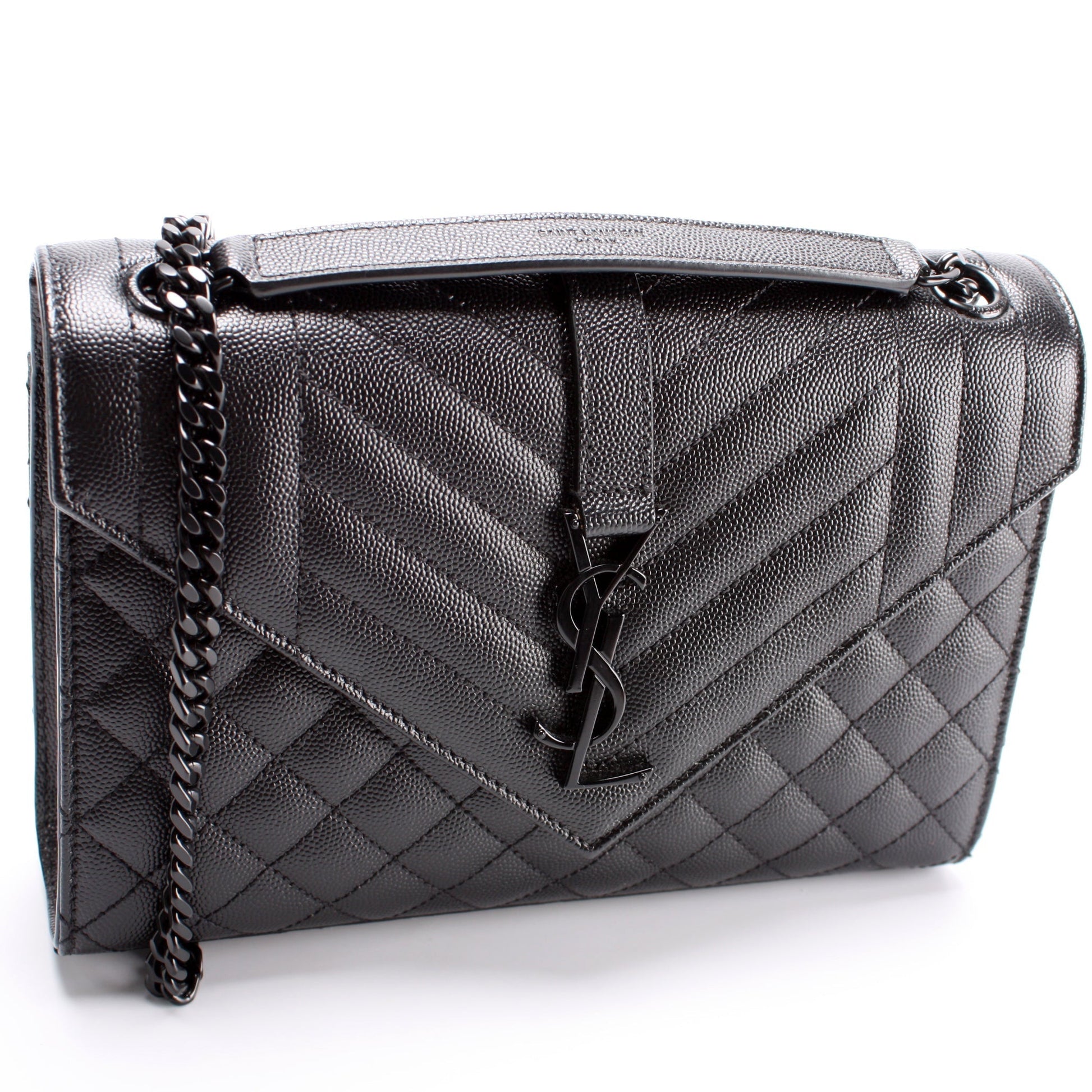 YSL Saint Laurent Saint Laurent Envelope Chevron Bag Chain Travel Bag