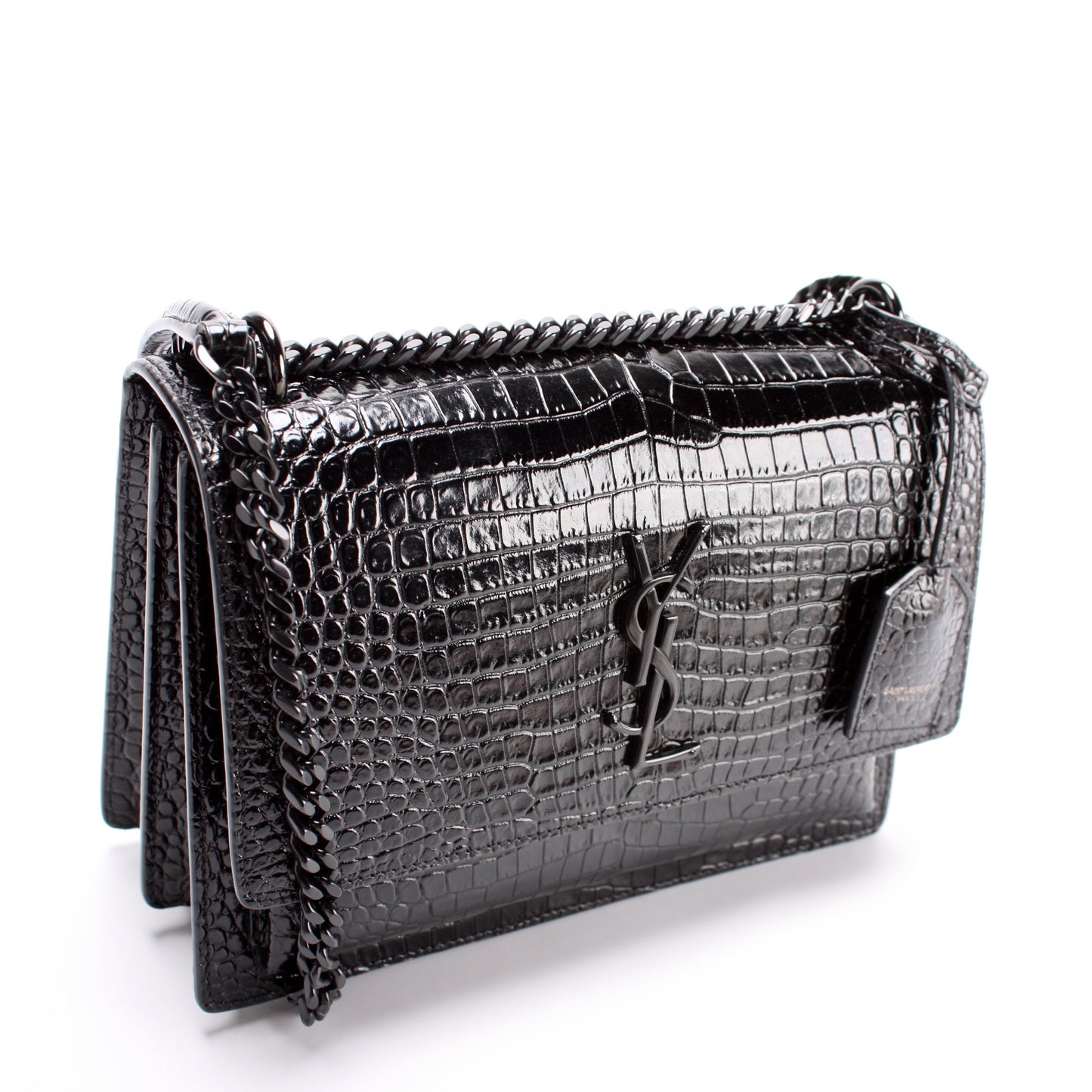 YSL Saint Laurent Saint Laurent Sunset Croc Bag Medium Travel Bag
