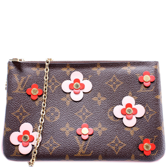 Louis Vuitton Double Zip Pochette Blooming Flowers Clutch Bag