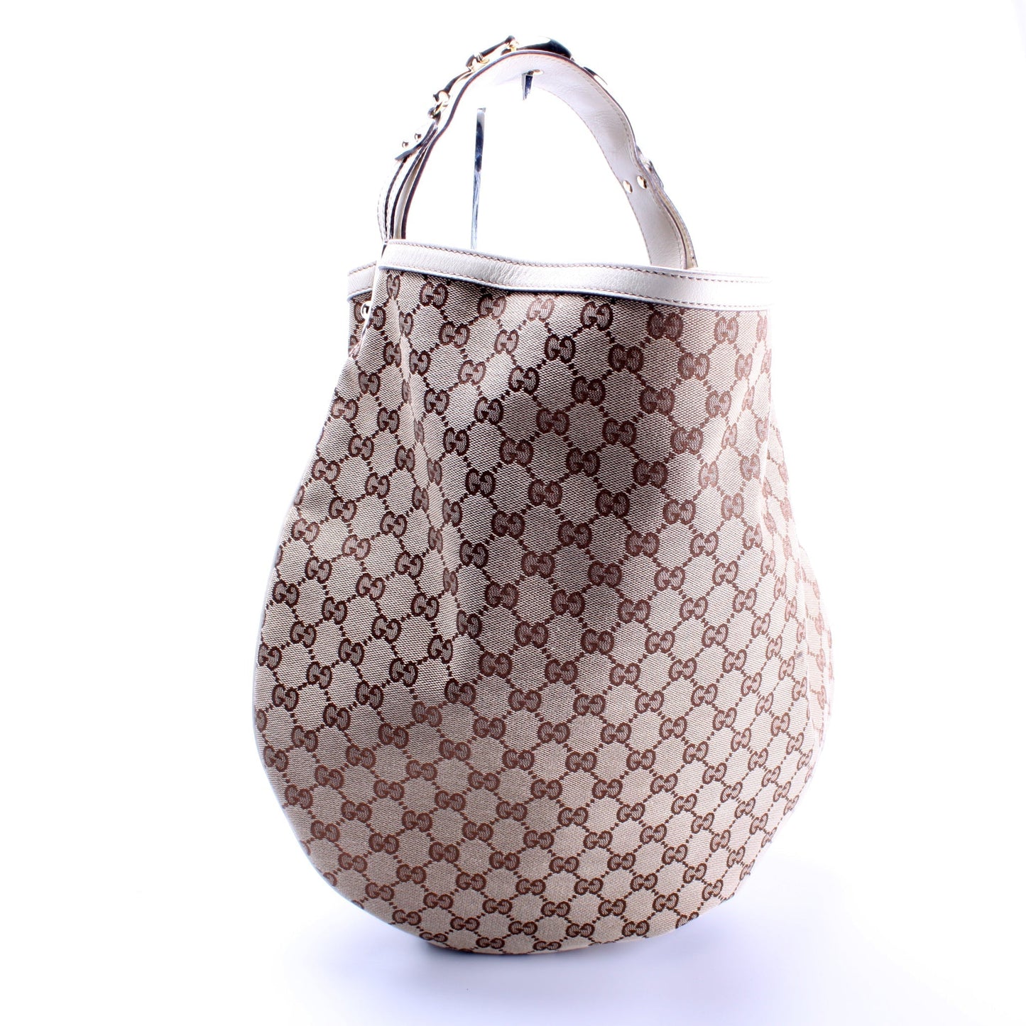 Gucci GG Wave Horsebit Canvas Shoulder Bag